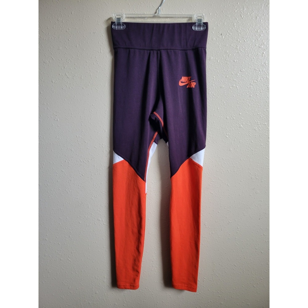 NIKE AIR Maroon White Orange Color‎ Block Leggings Size S